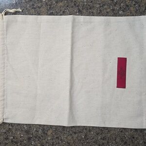 Valentino Cream Drawstring Bag with Red Logo 10 X 13.5